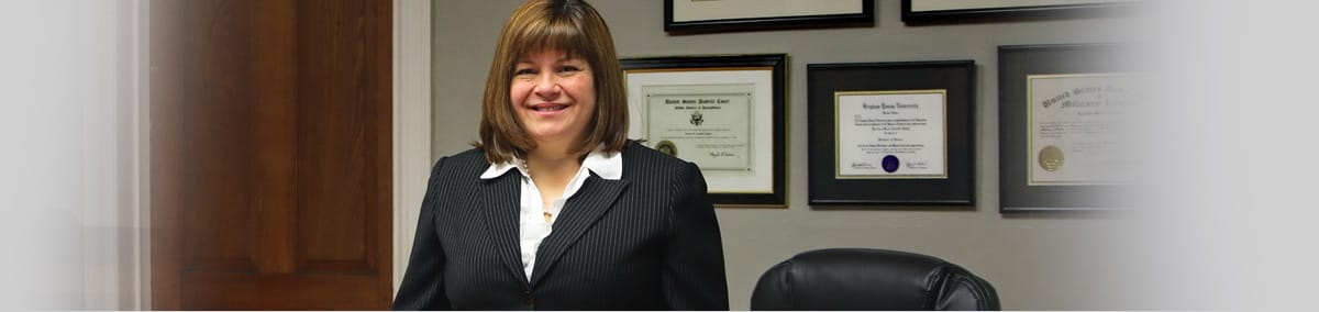 Photo of attorney Katrina Luedtke in office